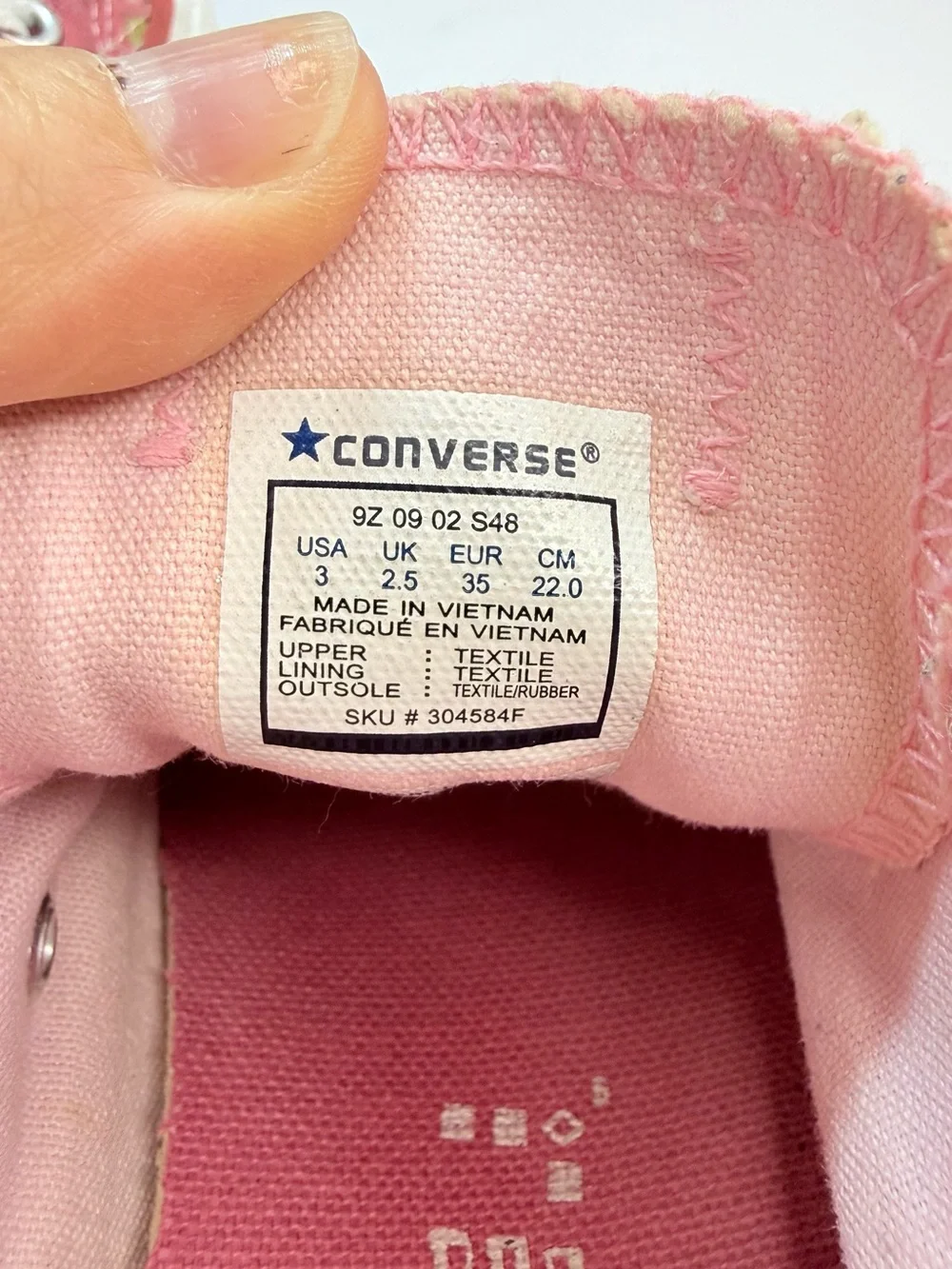 Converse All-Star Pink Polka Dot Low-Top Canvas Sneakers Girls Size 3 VGUC